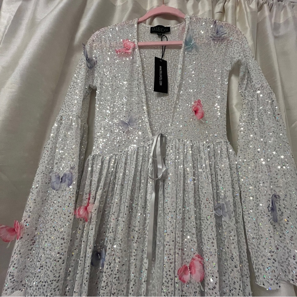 SOLD on Depop Dolls Kill Club Exxx Electric Daze Sequin Duster - S/M